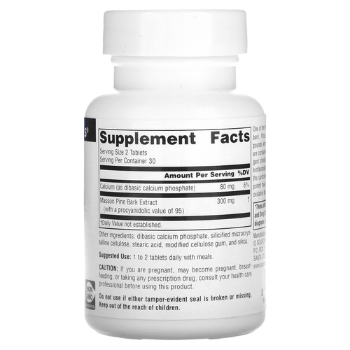 Source Naturals, экстракт сосновой коры, 150 мг, 60 таблеток