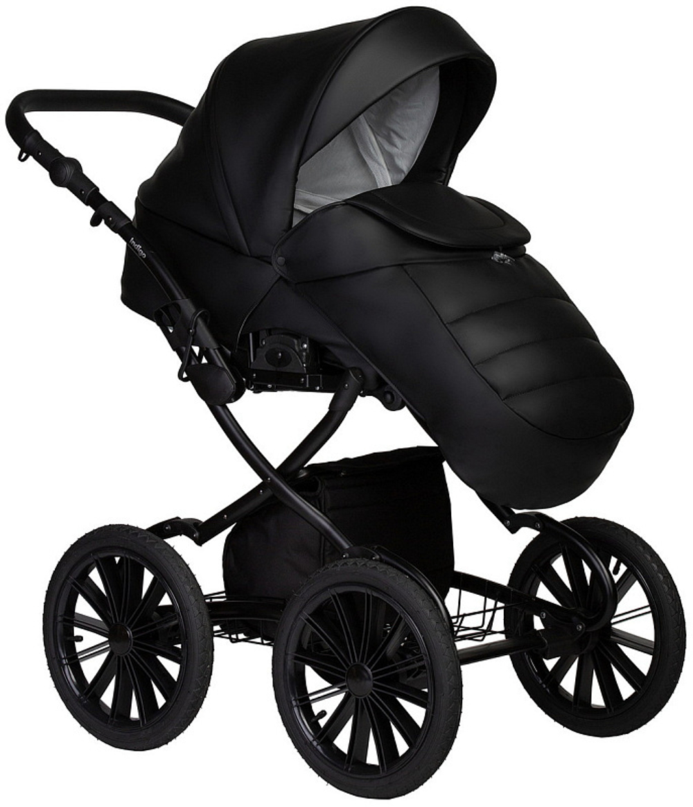 Детская коляска Indigo Mio Eco Plus 14 3 в 1 с автокреслом Avionaut Cosmo 01 черная кожа