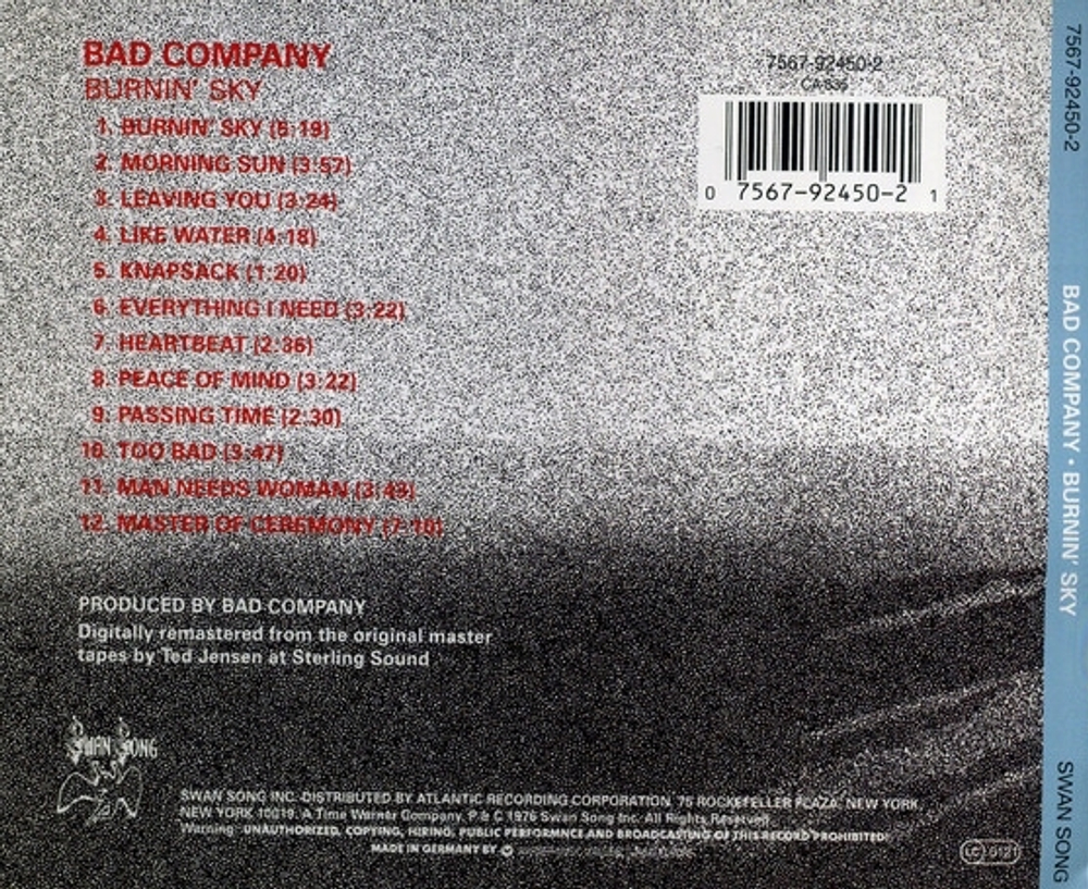 Bad Company / Burnin' Sky (CD)