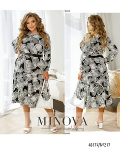 Платье 217-Черно-белый Minova