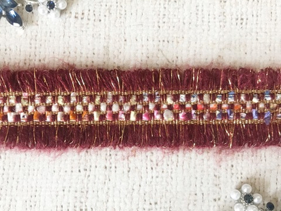 Тесьма текстиль люрекс с бахромой, ш. 2,5 см.