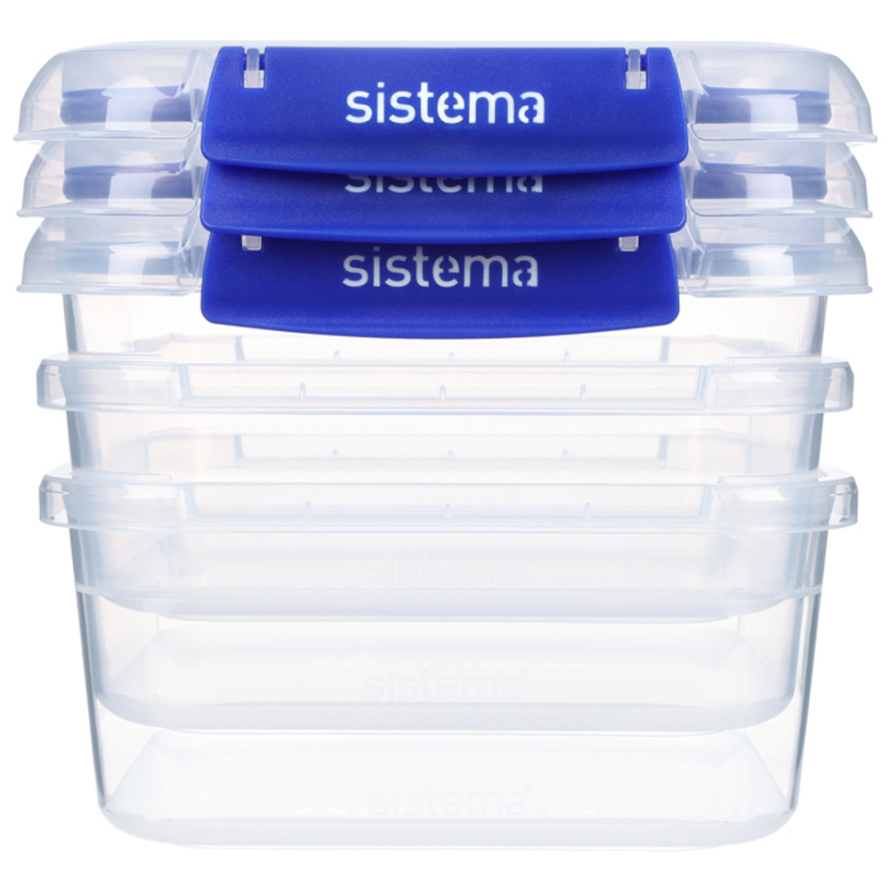 Набор контейнеров 3шт 1.15л Sistema Klip It+ синий
