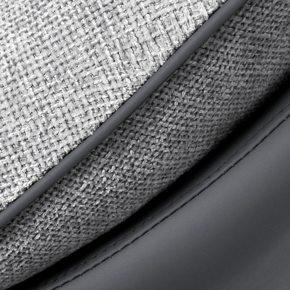 Комплект кресло HUG тёмно-серый, экокожа, шенилл с оттоманкой тёмно-серый, экокожа