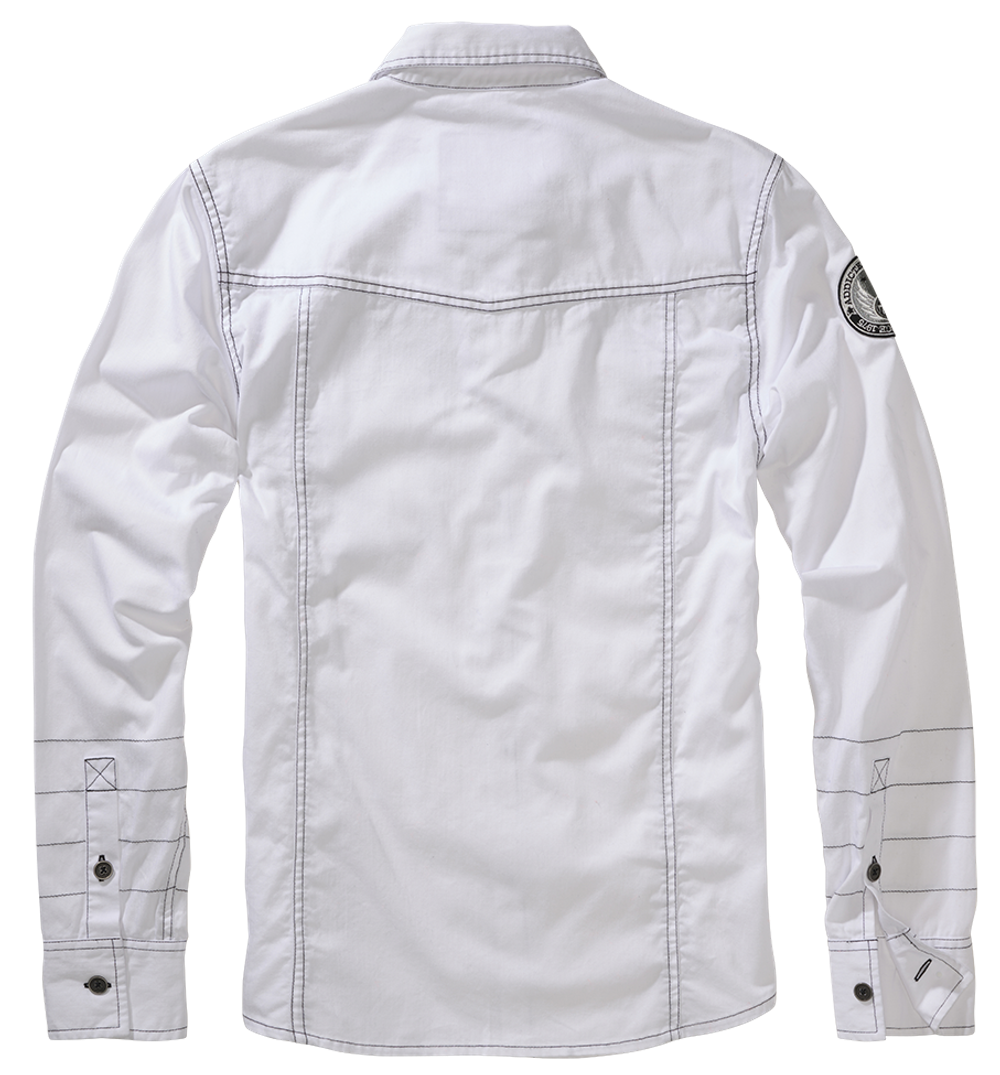 Brandit LUIS VINTAGE SHIRT LONG SLEEVE white