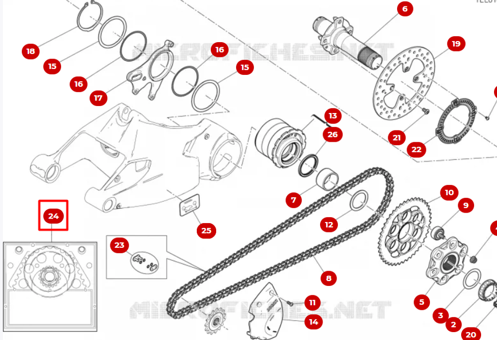 Ducati Комплект цепь + звезды Supersport 939 / 950 67621051A