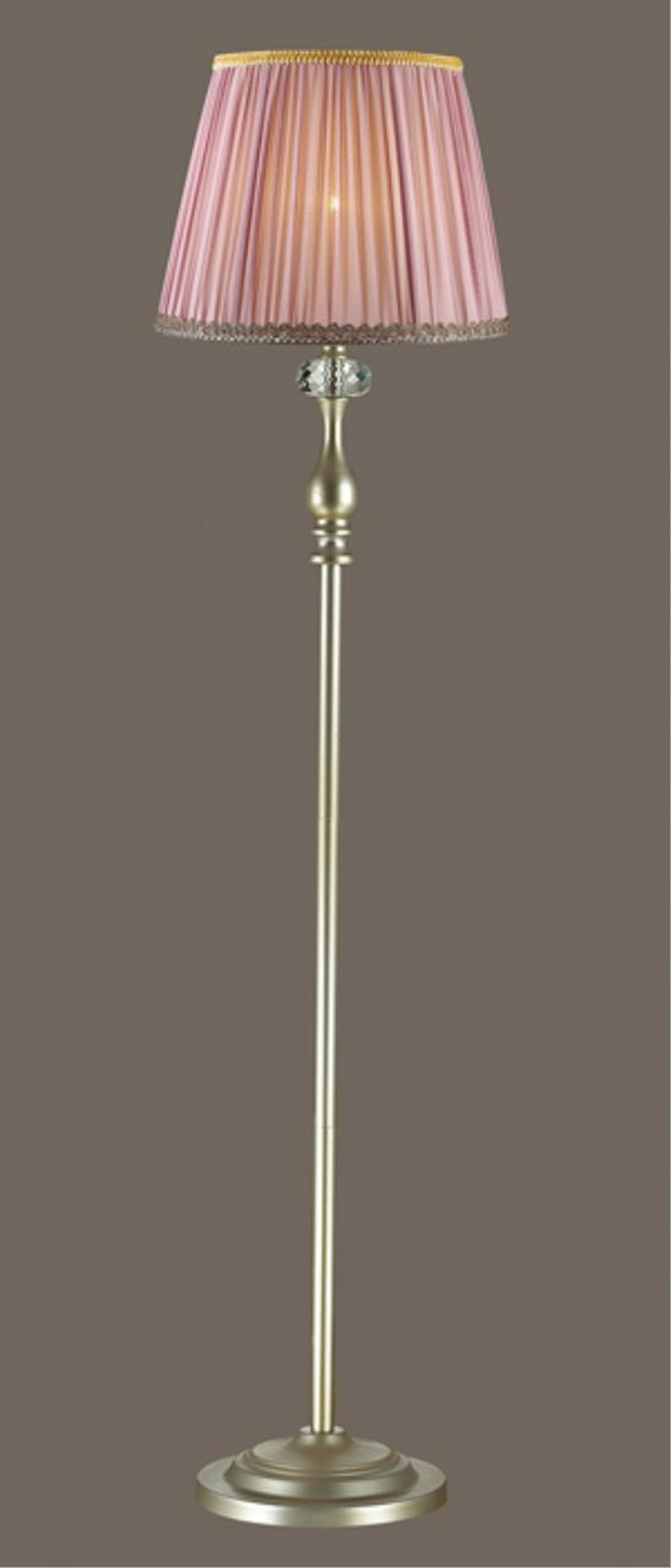 3393/1F CLASSIC ODL17 673 мат.золото/абажур ткань/хрусталь Торшер E14 40W 220V GAELLORI