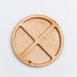 Деревянная тарелка с секциями (менажница) из кедра для подачи блюд и закусок 200 мм