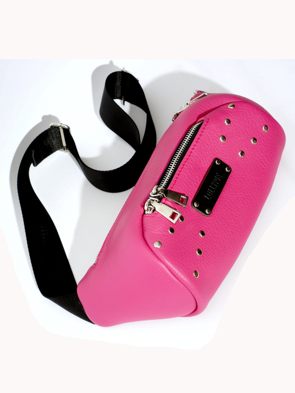 Поясная розовая сумка
