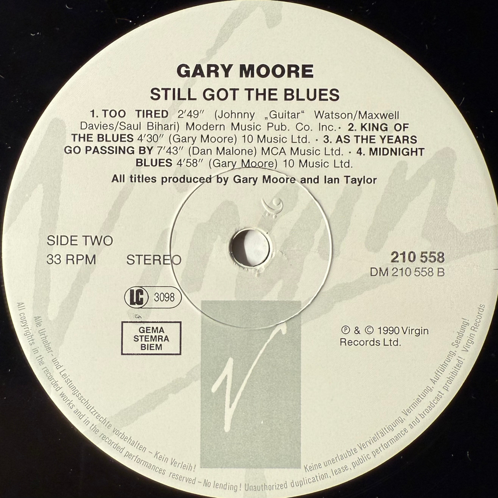 Gary Moore - Still Got The Blues (Европа 1990г.)