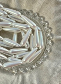 Жемчуг капля 8х28мм, майорка матовая (1шт)