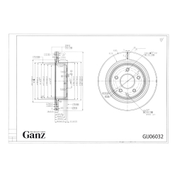 Диск тормозной GANZ задний с покрытием NISSAN Qashqai / X-Trail / RENAULT Koleos Арт.: GIJ06032