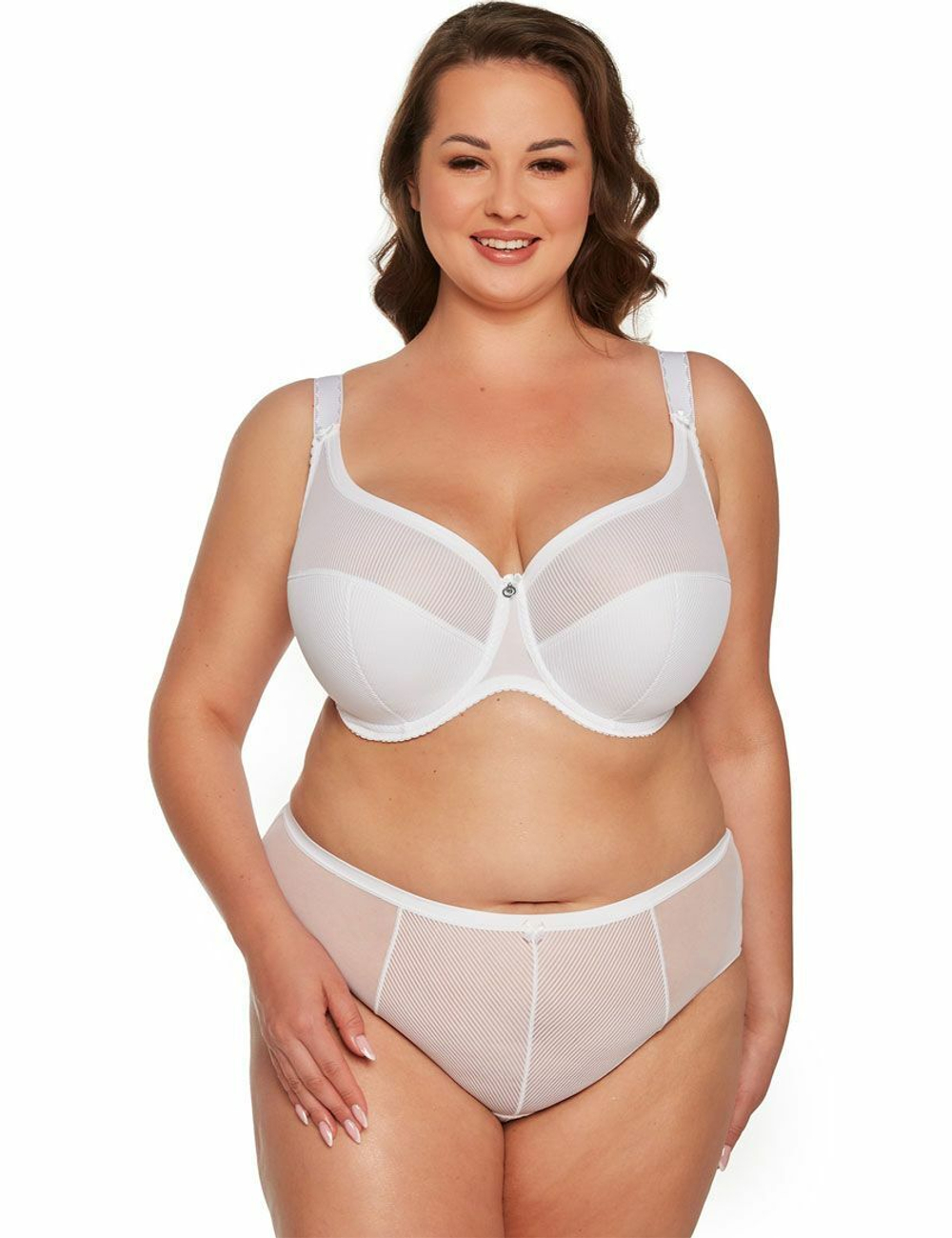 Бюстгальтер Sonia с чашками +size на тонком поролоне (Размер: 105G) (Цвет: белый)