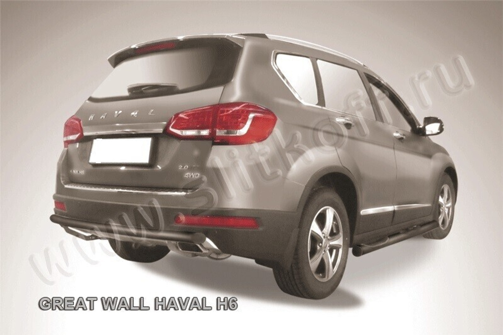 Защита заднего бампера Haval H6 (2014-2020) d57 черная