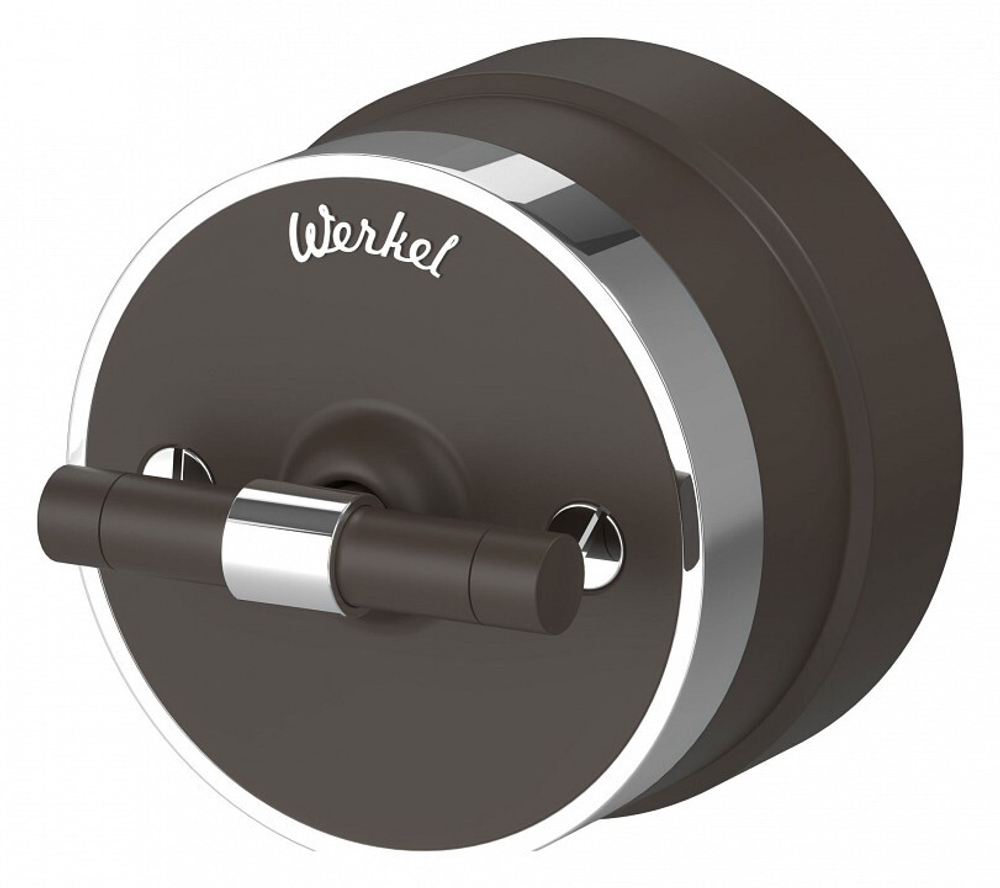 Выключатель двухклавишный с корпусом Werkel Vintage (мокко матовый/хром) W5822052