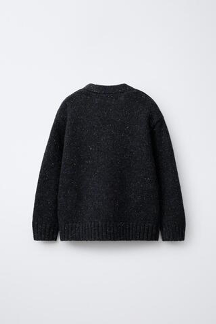 ZARA КАРДИГАН С V-ОБРАЗНЫМ ВЫРЕЗОМ, ТЕМНЫЙ АНТРАЦИТ