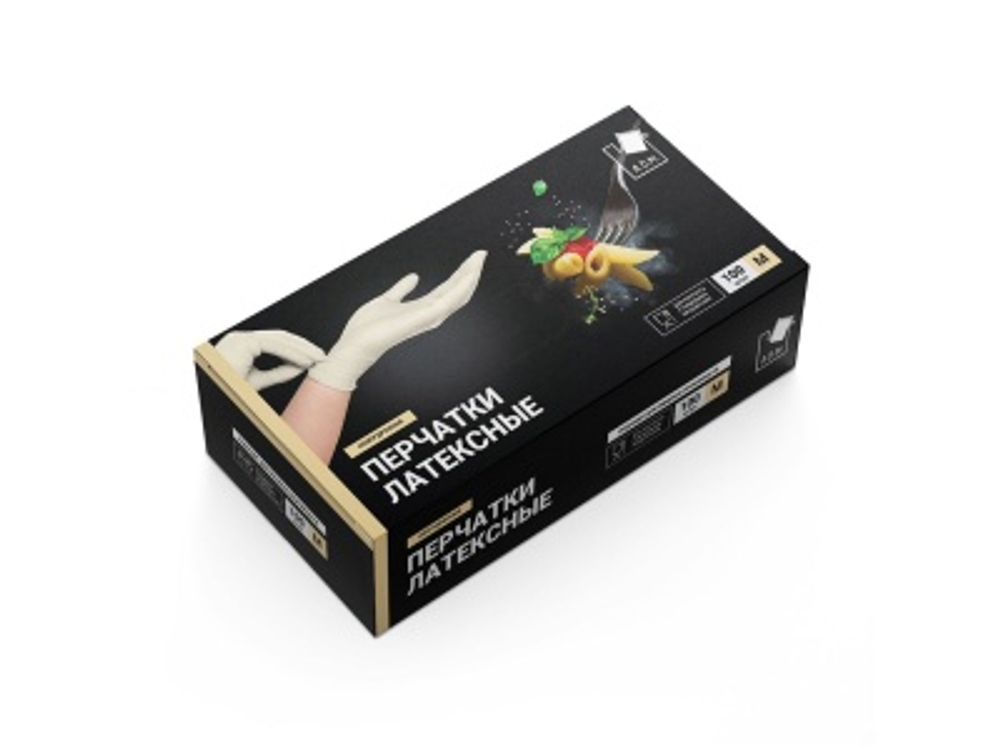 Перчатки латексные неопудренные М бежевые (50пар/уп)
