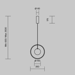 Подвесной светодиодный светильник Maytoni Paparazzi MOD407PL-L12G3K1