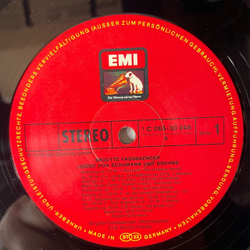 Винтажная виниловая пластинка LP Brigitte Fassbaender, Erik Werba, Lieder Von Schumann Und Brahms Шуман Брамс (Германия 1976)
