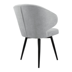 Стул поворотный "Милтон 360" (арт. 357П), велюр Бренди В20 светло-серый, ножка круглая черная