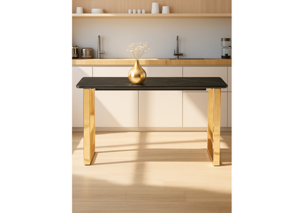 Керамический стол Woodville Селена 2 180х90 черный мрамор, золото