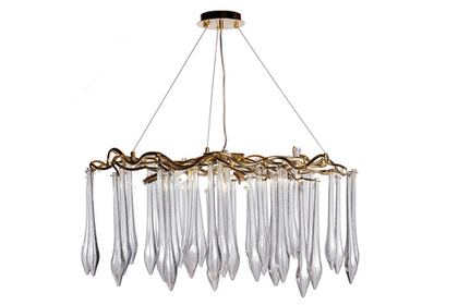 Люстра круглая подвесная 80x50см Garda Decor Капли золото