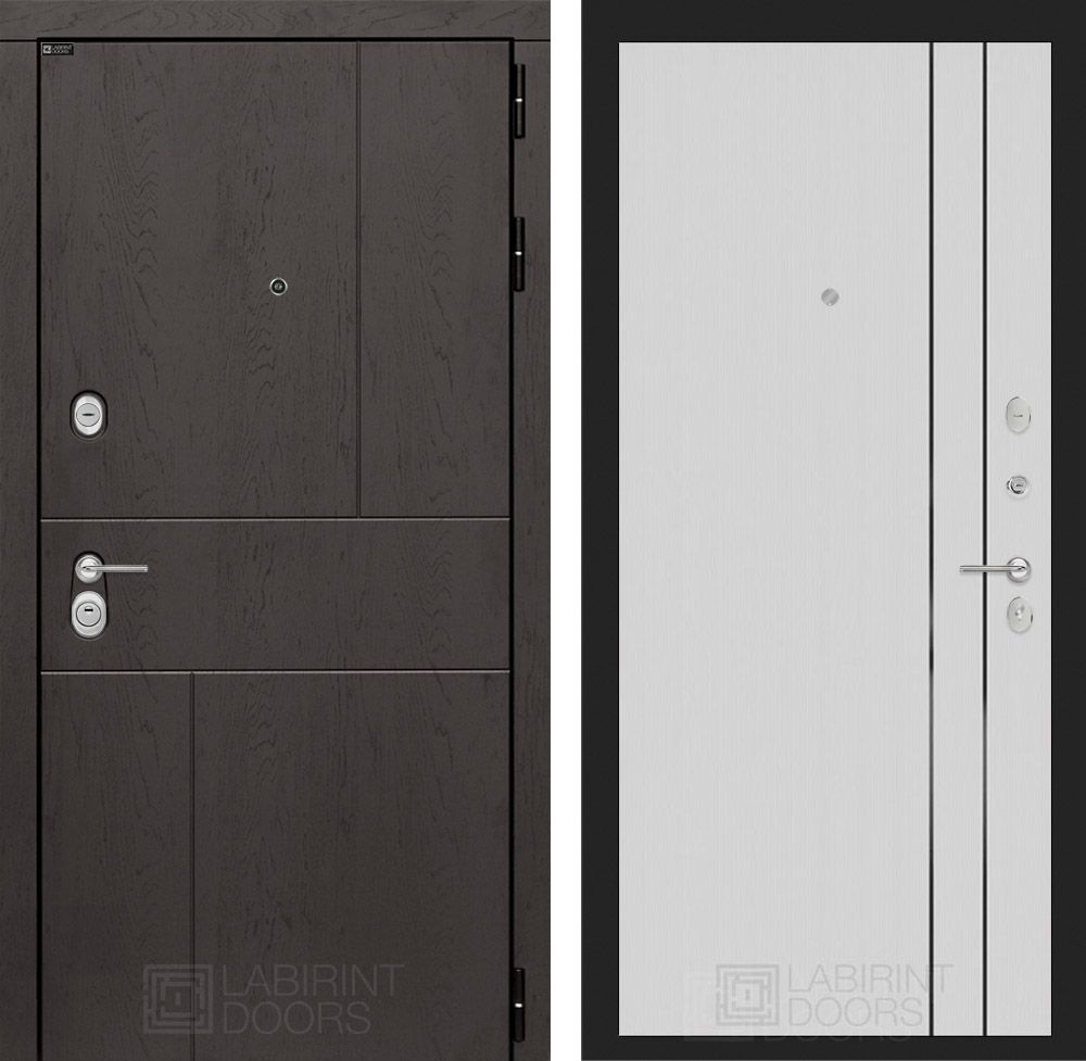 Входная дверь Лабиринт УРБАН - 10 Белый софт рельеф