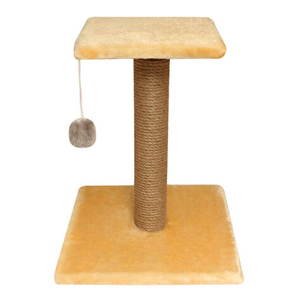Когтеточка Gamma "Стойка № 6" с полочкой и игрушкой однотонная 360х360х450