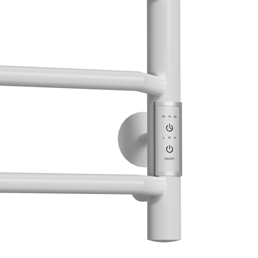 Полотенцесушитель MIXLINE MIRA  80х50 (таймер, 403Вт, 7 перекладин + ПОЛКА) электрический БЕЛЫЙ