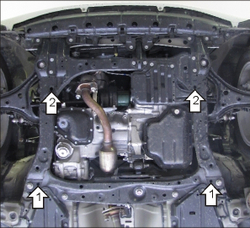 Защита стальная 2 мм Д, КПП Toyota IQ MOTODOR.02548