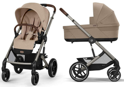 Коляска Cybex Balios S Lux TPE complete Cloud G Lava Grey 3 в 1 Almond Beige с дождевиками