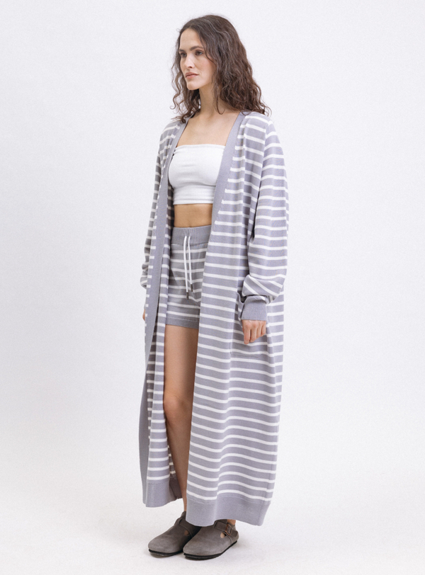 Кардиган удлиненный в полоску