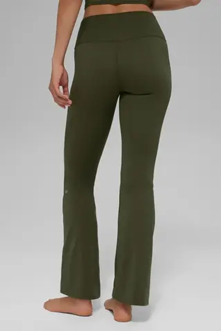 Alo yoga Легинсы с высокой талией расклешенные Softsculpt High-Waist, оливково-зеленый