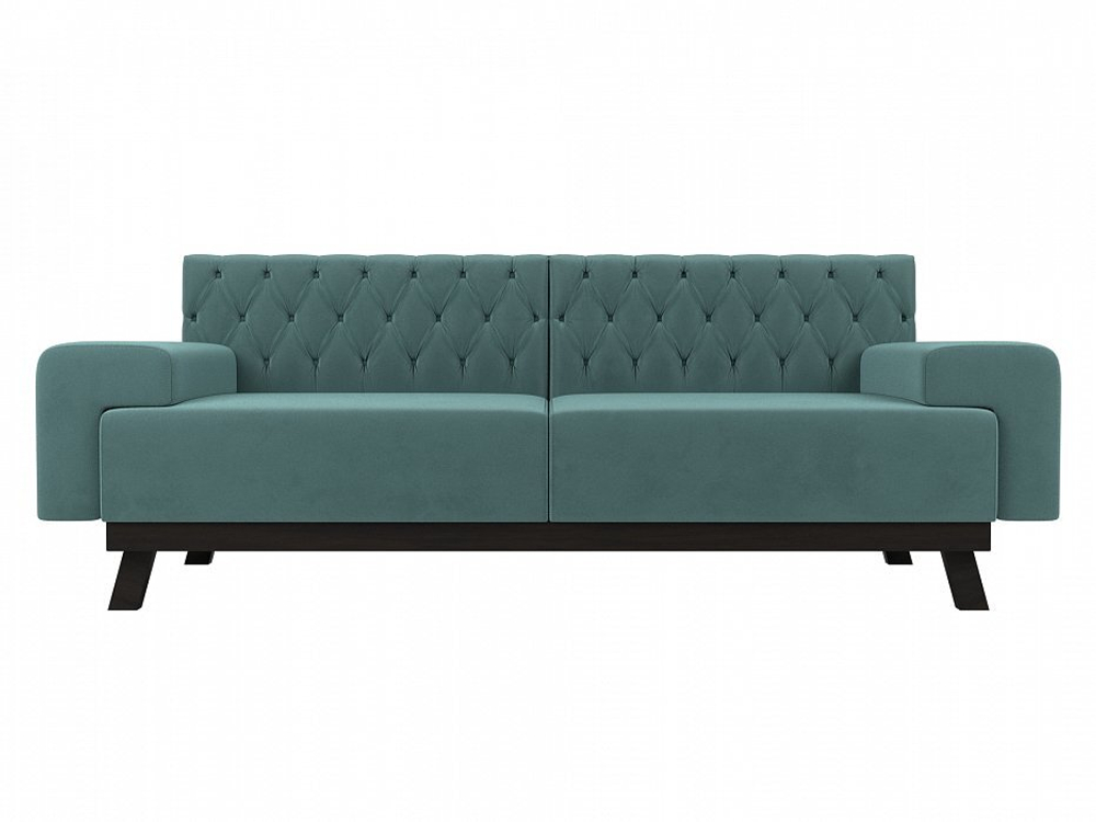Диван прямой Мюнхен Люкс, Бирюзовый, Велюр, 109121
