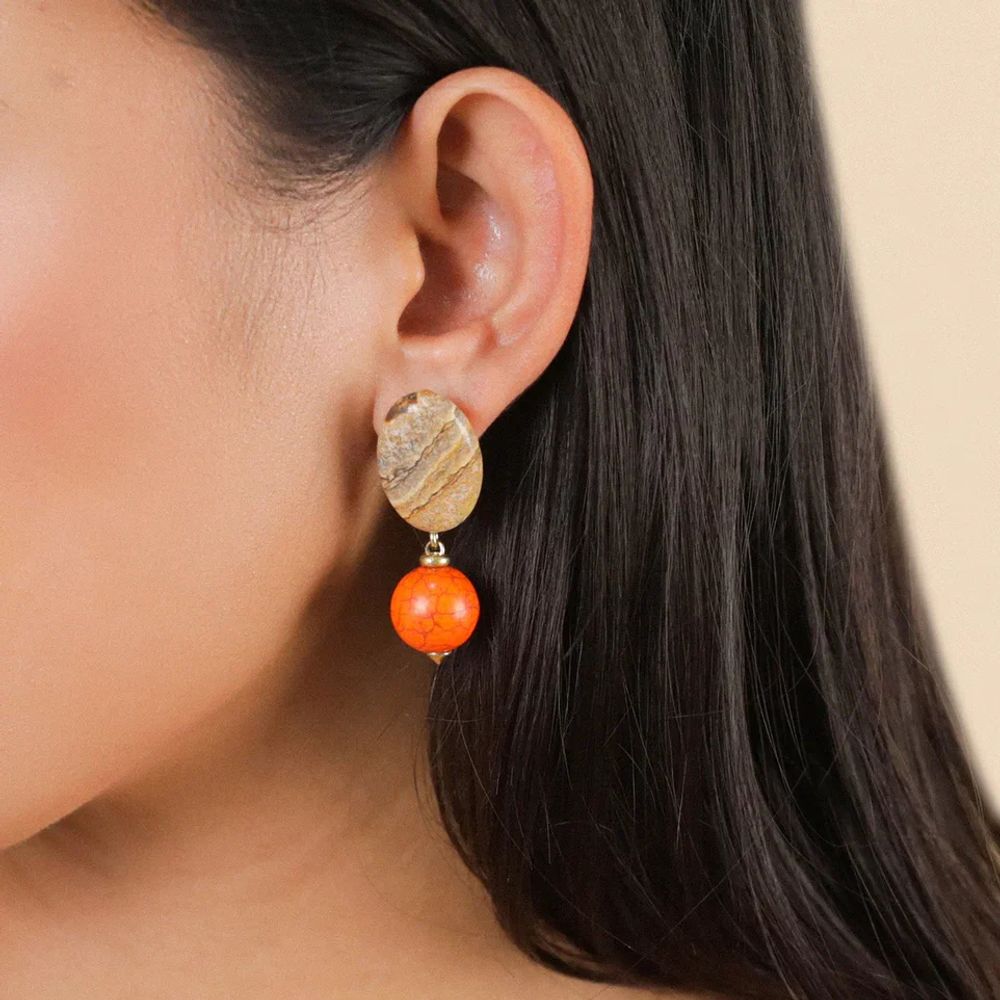 Колье Nature Bijoux, Tivoli, с жадеитом, говлитом, яшмой и тигровым глазом, NB25.2-15-43521 (оранжев