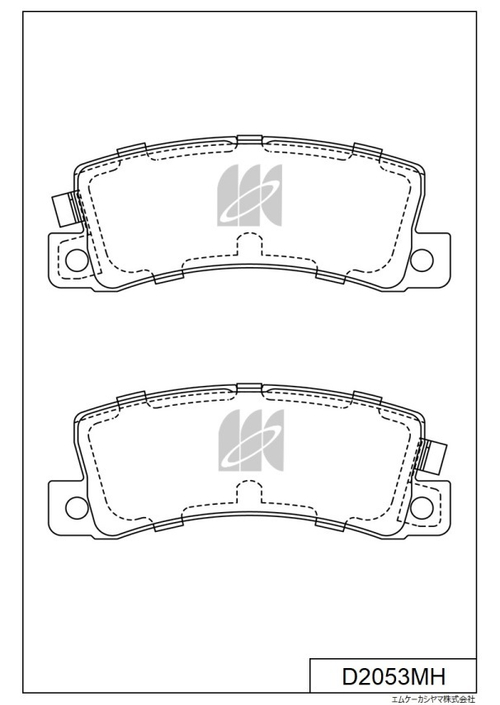 Дисковые тормозные колодки KASHIYAMA (противоскрипная пластина в компл.) D2053MH