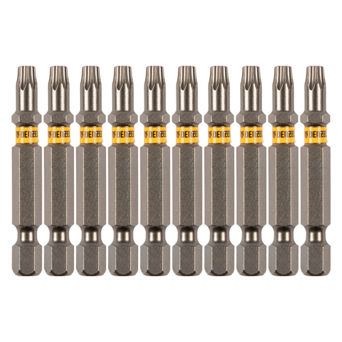 Бита TX 25х50, сталь S2, шестигранный профиль, 10 шт. Е 6,3 Denzel