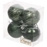 Новогодние шары 5 см (набор 4 шт) «Микс фактур», изумруд