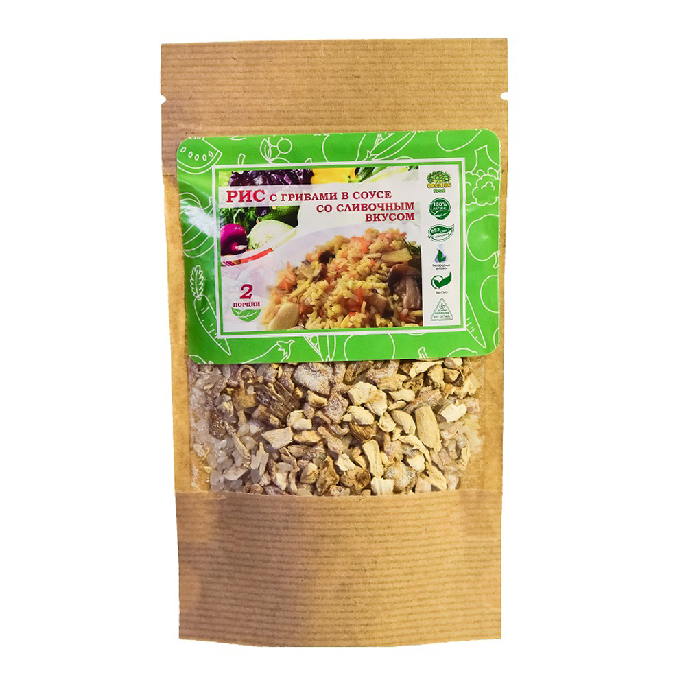 Organic Food Рис с грибами в соусе со сливочным вкусом, 60 гр