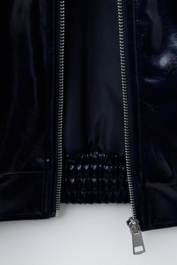 ZARA БОМБЕР С ВОРОТНИКОМ С ИСКУССТВЕННЫМ МЕХОМ, МОРСКОЙ СИНИЙ