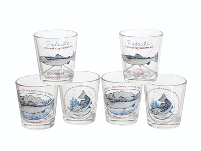 Набор стаканов 6шт 50мл "Ода" На рыбалке