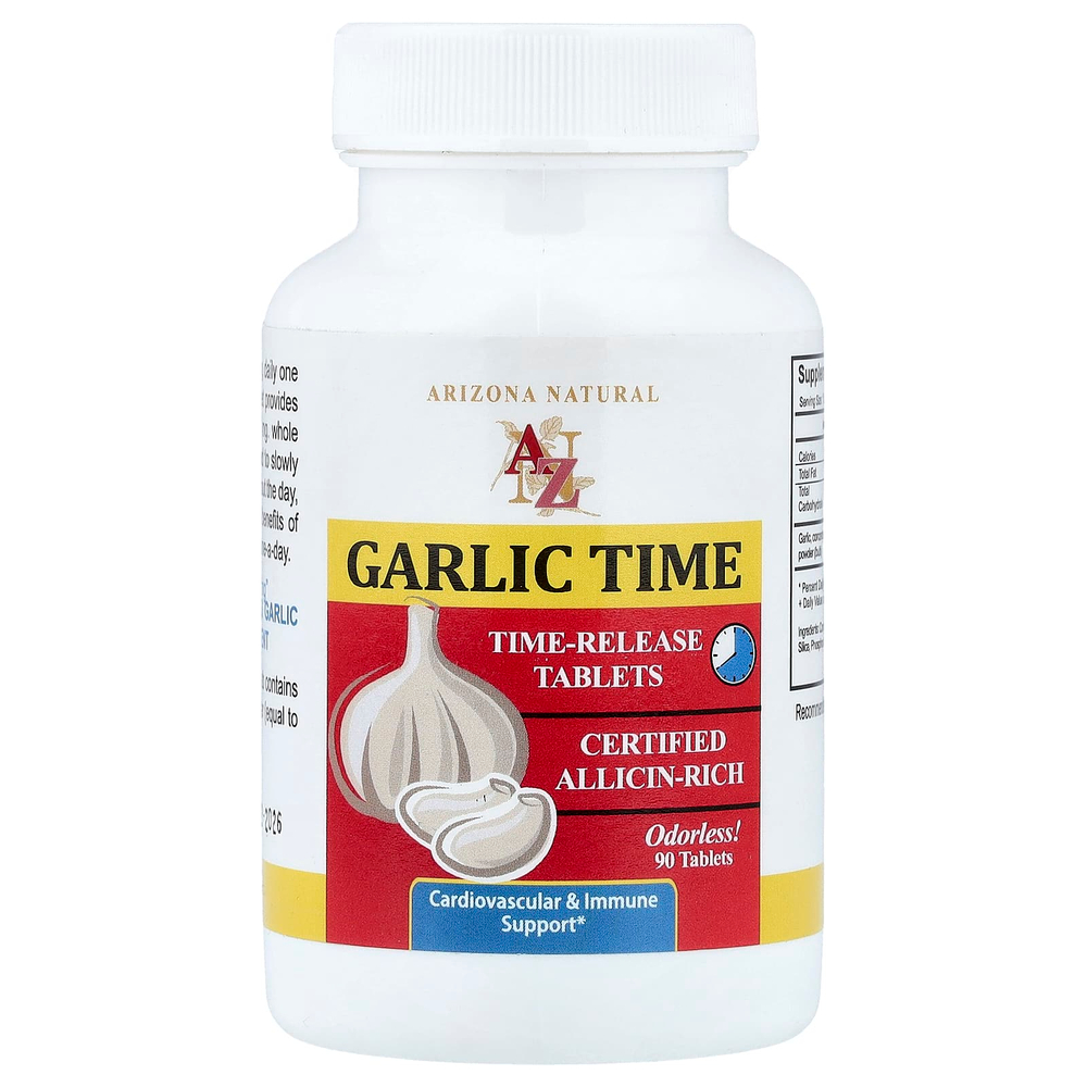 Arizona Natural, Garlic Time, 90 таблеток (600 мг в 1 таблетке)