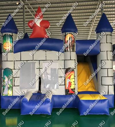Коммерческий надувной батут "Замок Мерлина", размер 4*4*4 м
