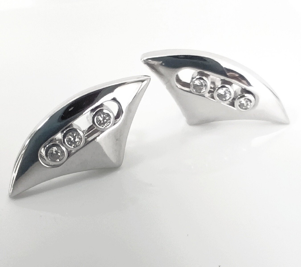 Серьги "Эстерелла", серебро 925 пробы, родированные, с фианитами/Ф