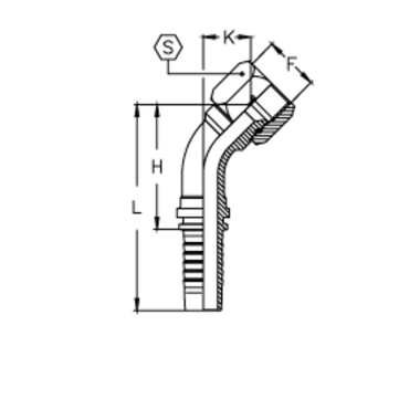 Фитинг DN 16 JIC (Г) 7/8 (45) TIEFFE