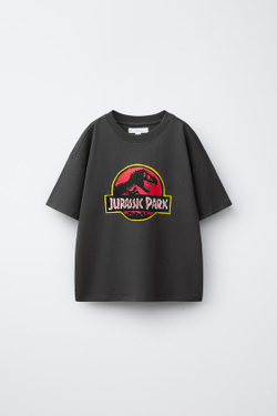 ZARA X DYLAN´S T-SHIRT CLUB ФУТБОЛКА С ИЛЛЮСТРАЦИЕЙ «ПАРК ЮРСКОГО ПЕРИОДА» ©, ЧЕРНЫЙ