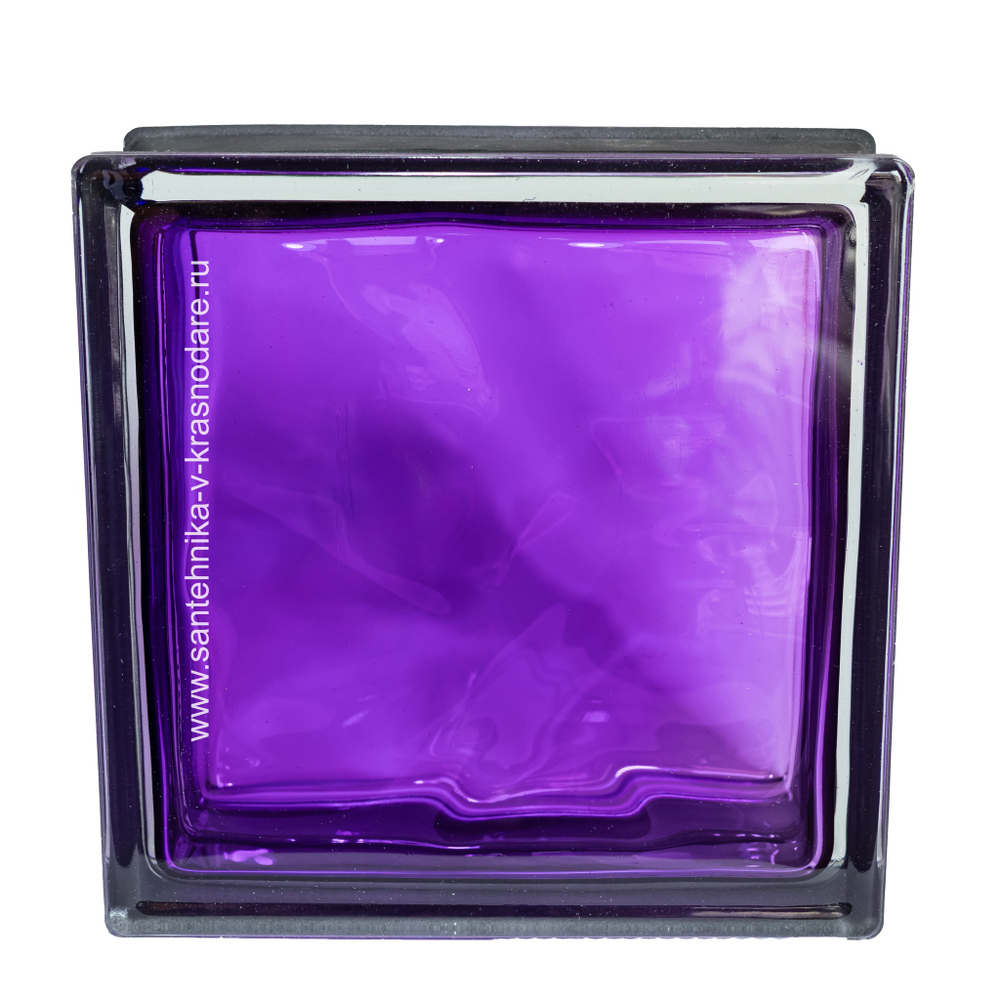 Купить  Стеклоблок аметист волна  черный бриллиант  Vitrablok  19х19x8