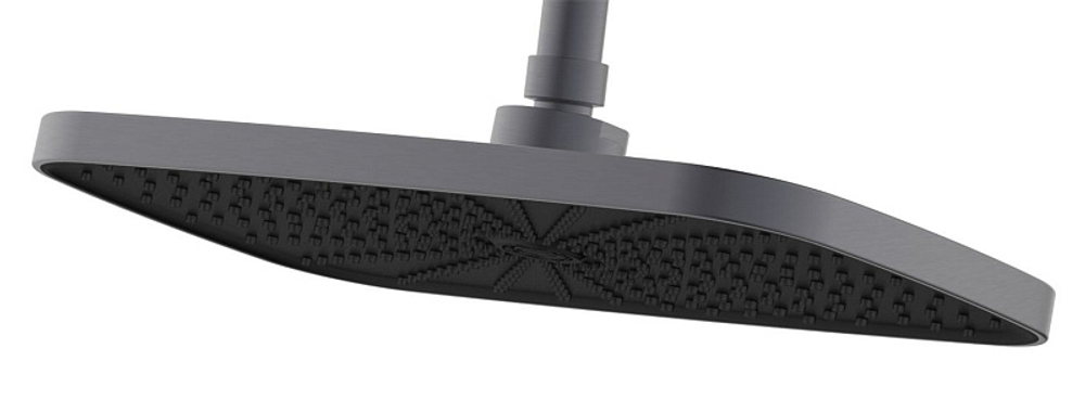 Душевая система Azario Conda с квадратным тропическим душем, керамический картридж, шланг 150 см, графит (AZ-K2311GR)