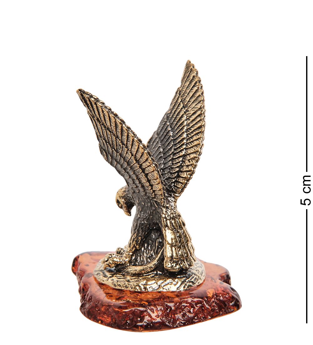 Народные промыслы AM-1241 Фигурка «Орел со змеёй» (латунь, янтарь)