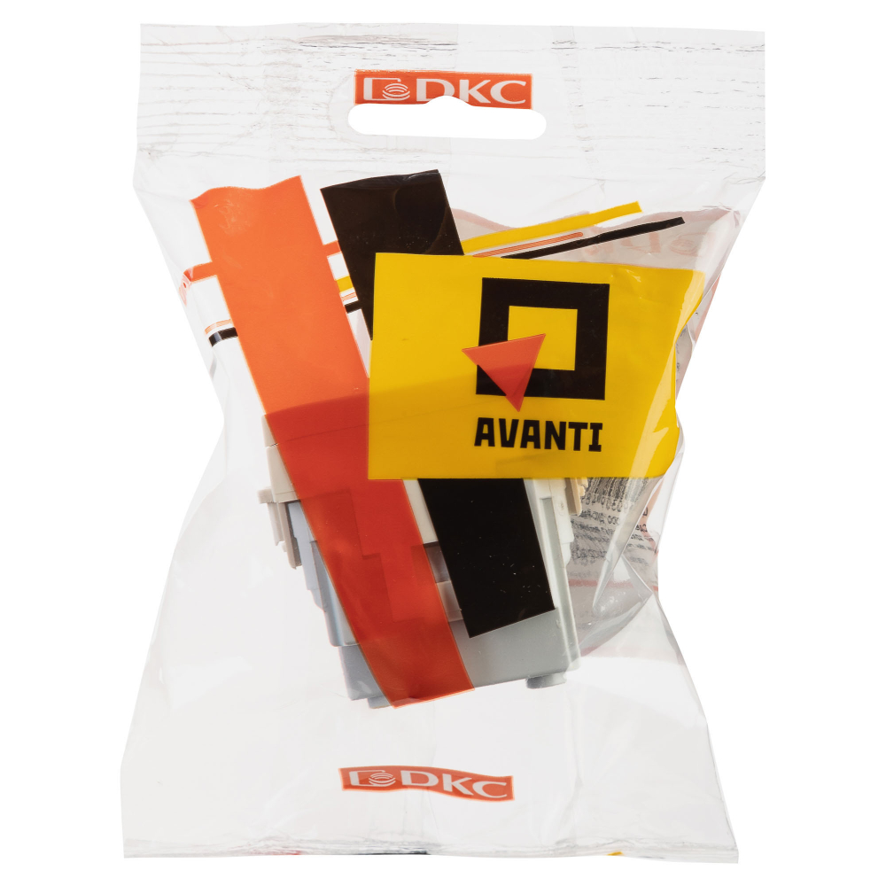 Розетка с крышкой модульная, 2P+E, с з/ш, "Avanti", "Ванильная дымка", 2 модуля