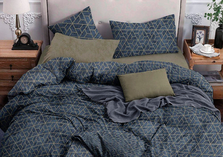 Комплект постельного белья 2 сп с простыней на рез.160х200 БЯЗЬ "Fan" (нав. 50х70 или 70х70)